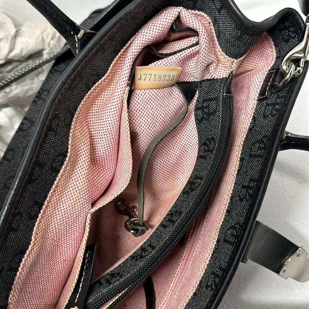 Dooney & Bourke Signature Jacquard Canvas Satchel Bag Crossbody Shoulder Strap - Picture 11 of 13